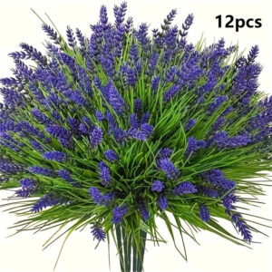 12-Piece Artificial Lavender Bundle for wholesale artificial plants