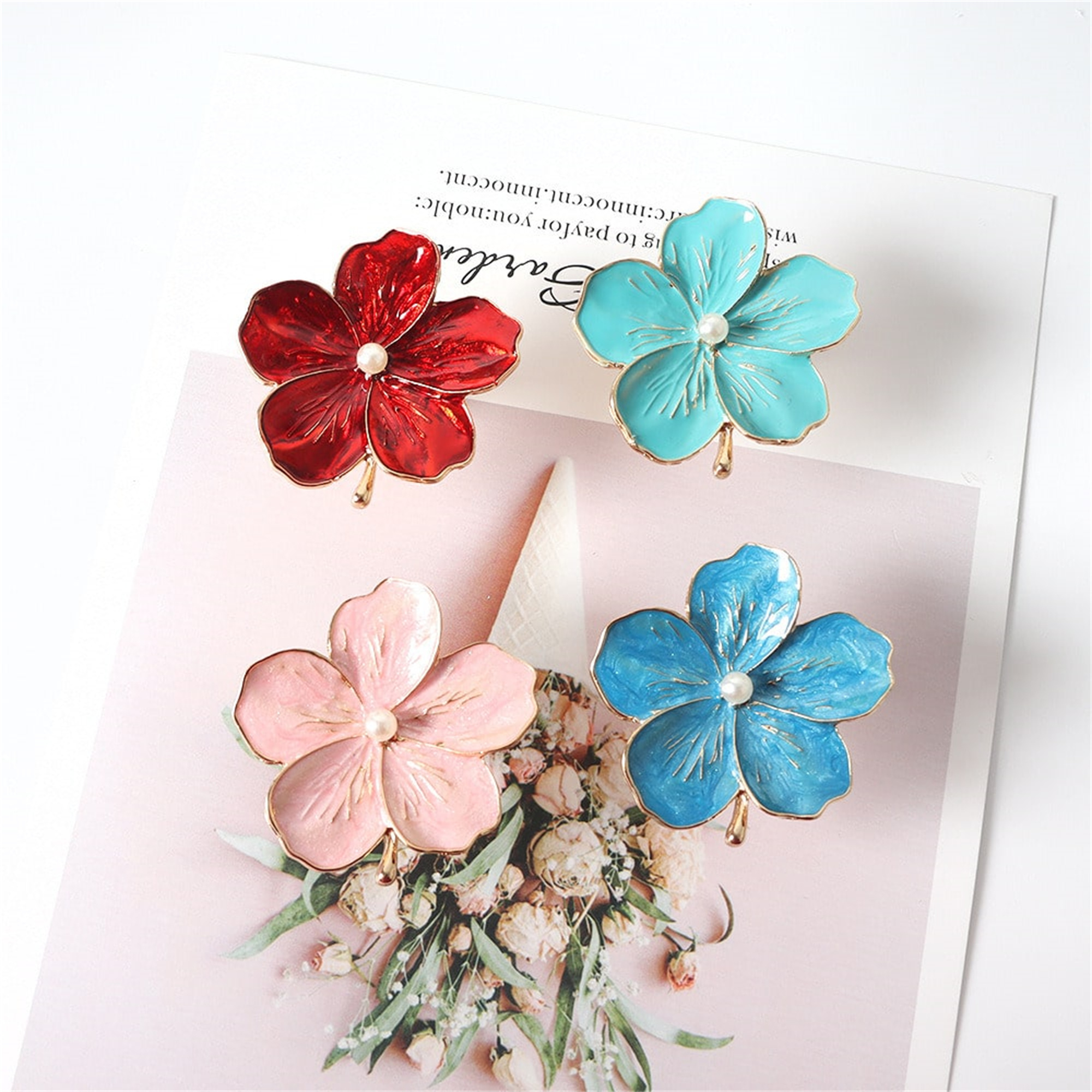 Close-up detail of Pearl Flower Cabinet Knobs