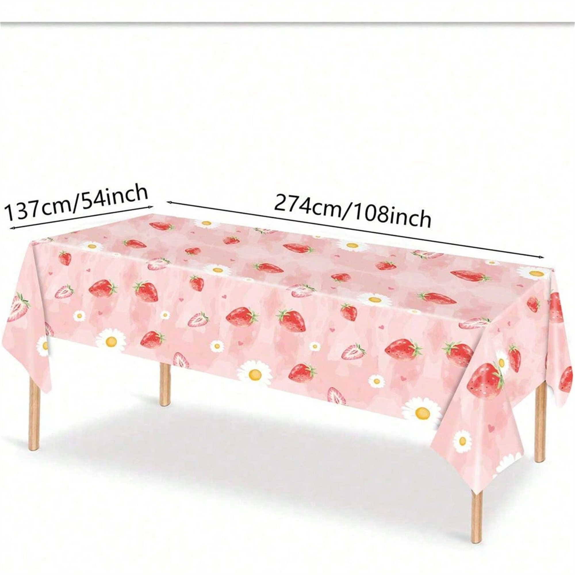 Strawberry & Cherry Party Tablecloth Detail