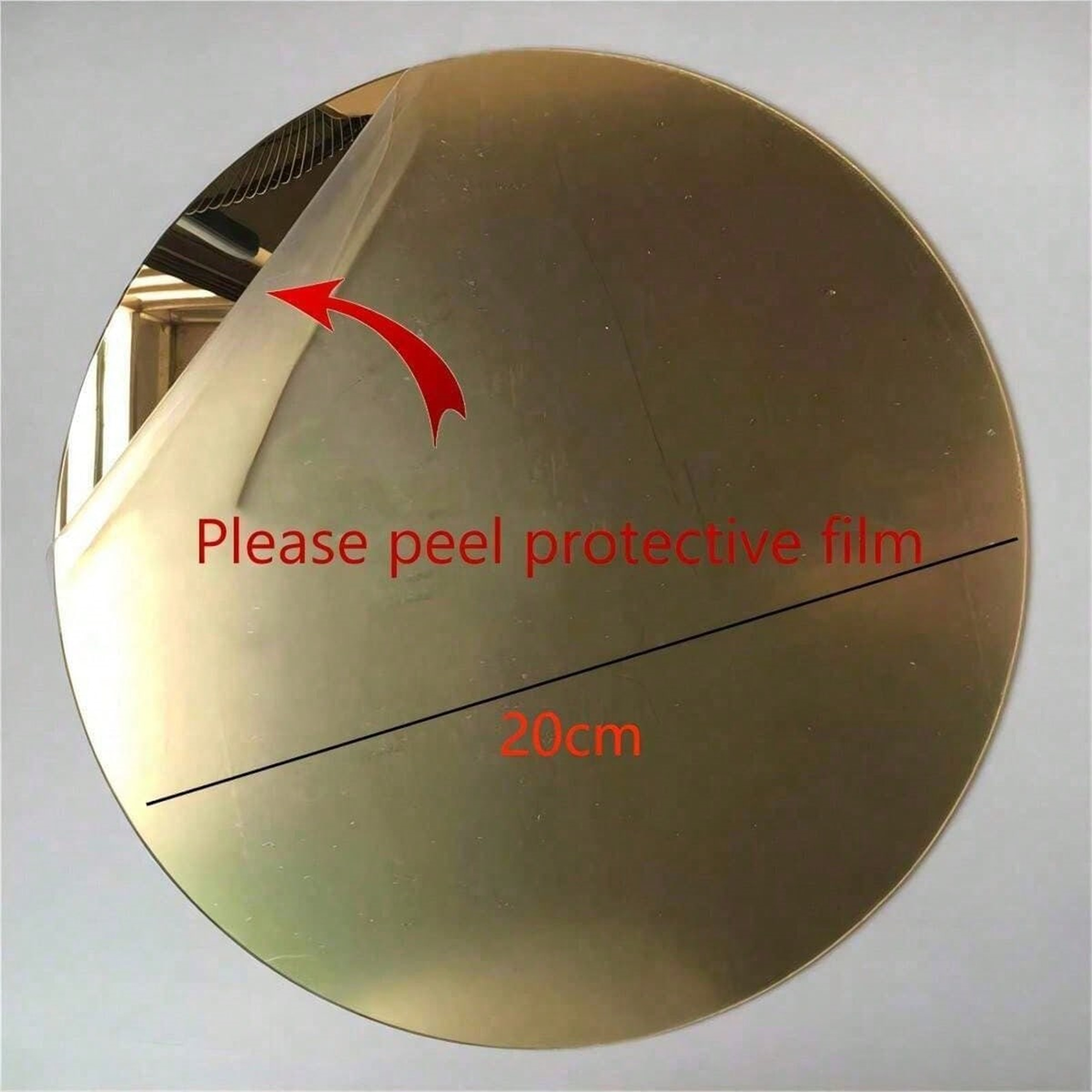 Close-up detail of Gold Round Acrylic Mirror Set