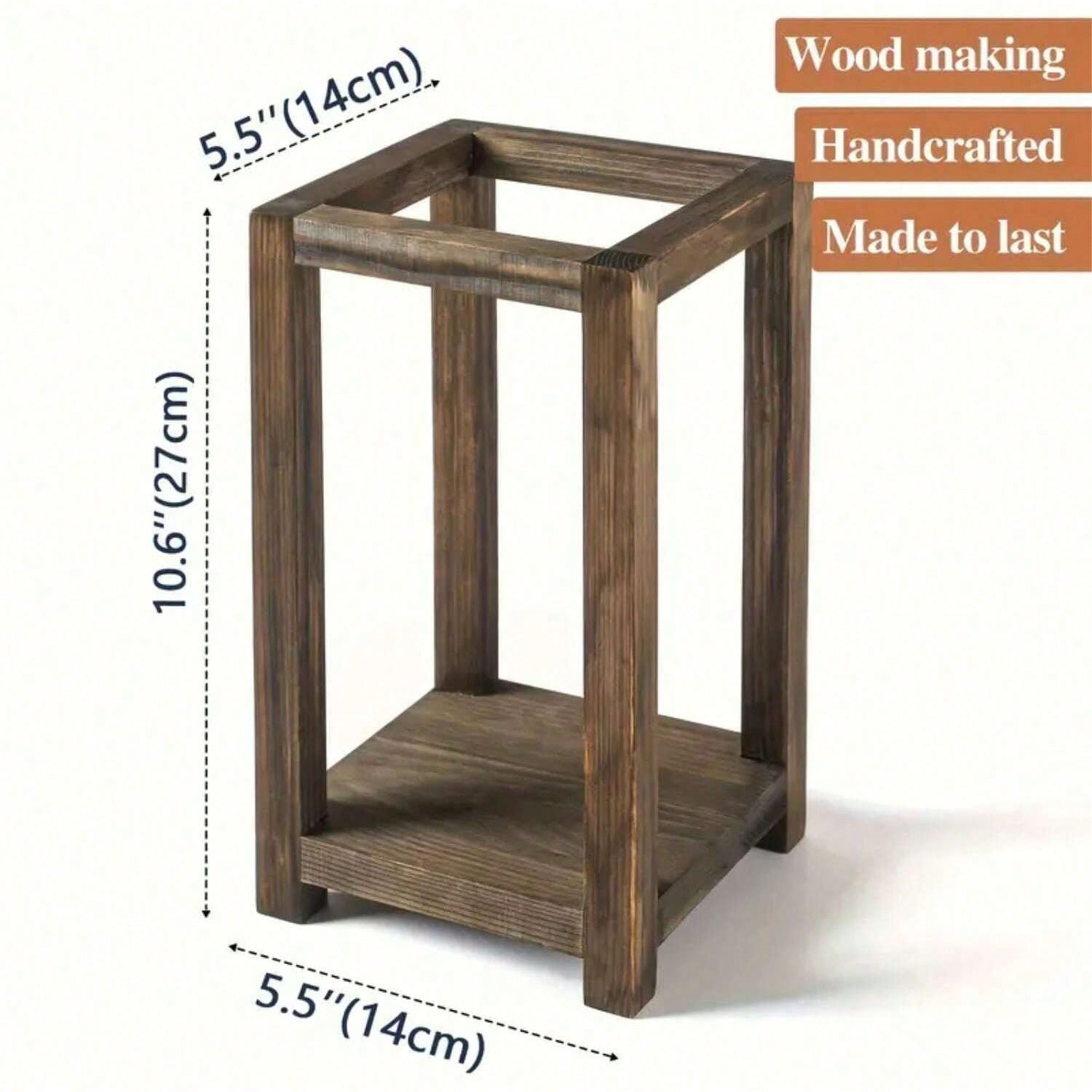 Size reference for Rustic Wooden Candle Lantern