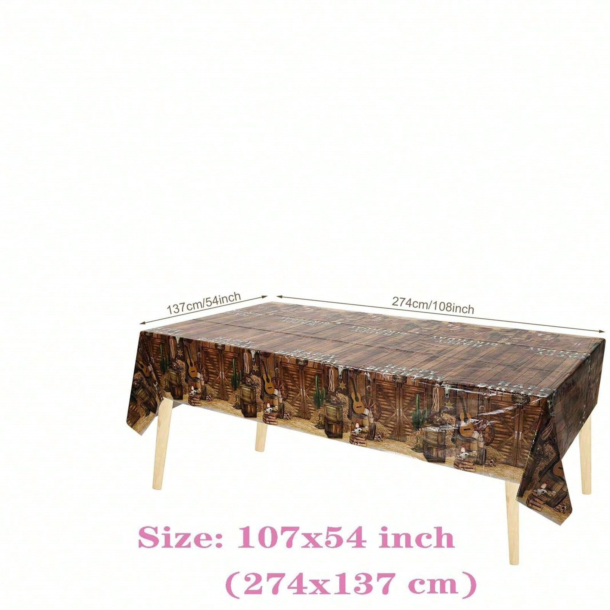 Size reference for Western Cowboy Party Tablecloth