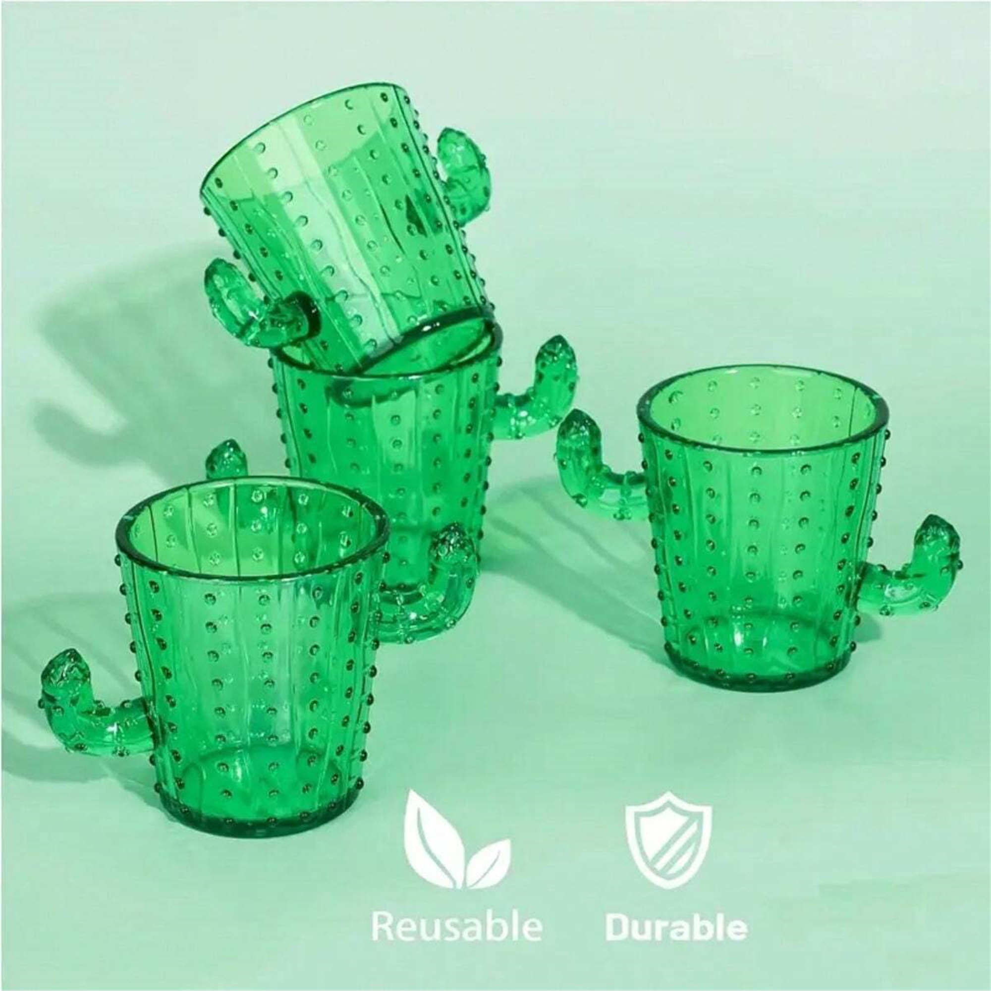 Close-up detail of Cute Plastic Cactus Shot Glasses