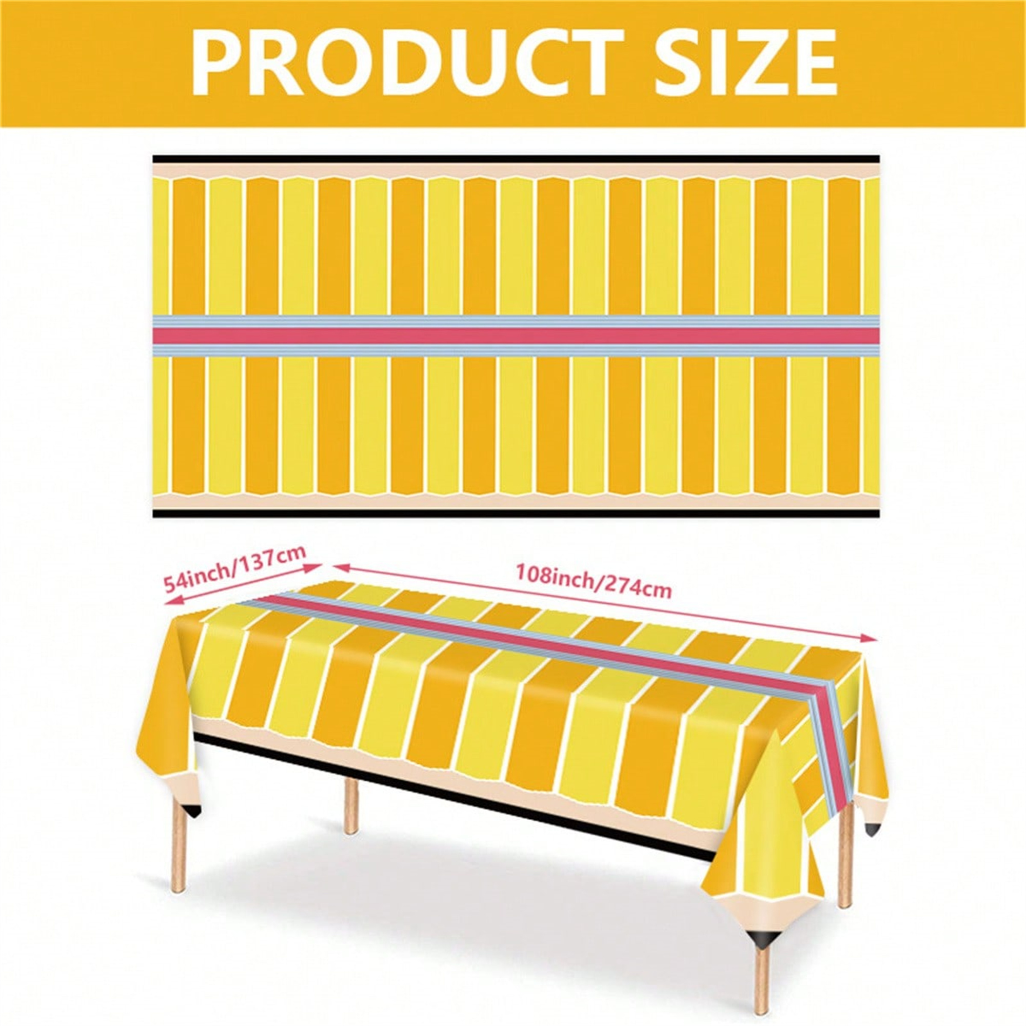 Size reference for Preschool Party Tablecloth