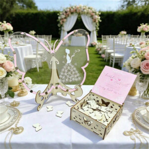 Wooden Butterfly Wedding Guest Book for wholesale seasonal & holiday