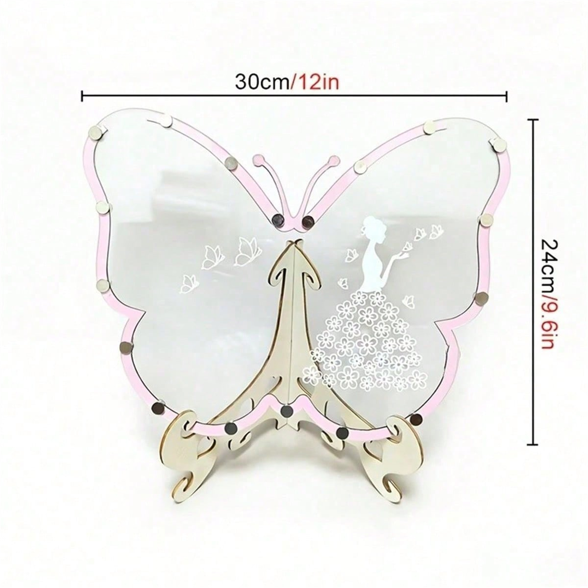 Size reference for Wooden Butterfly Wedding Guest Book
