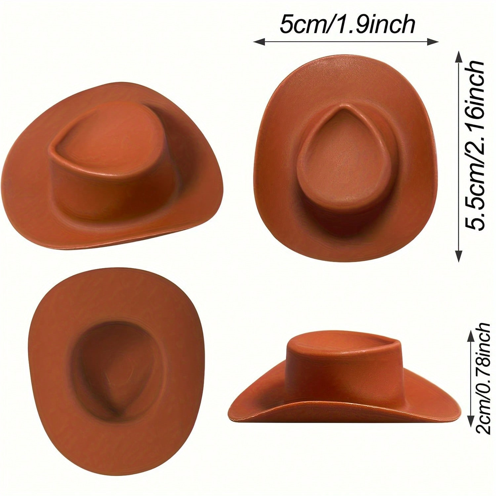 Size reference for Plastic Mini Cowboy Hats