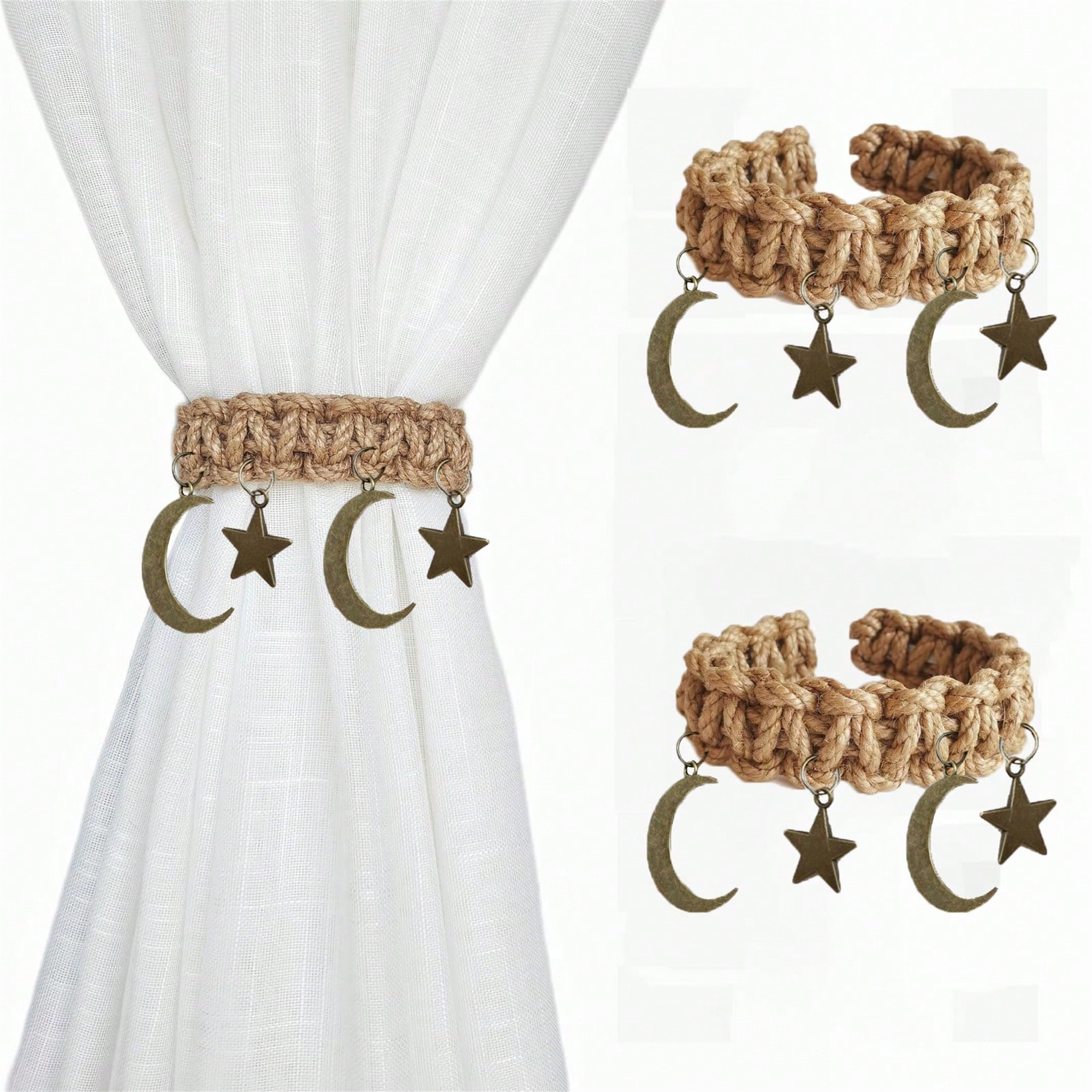 Star & Moon Curtain Tiebacks for wholesale seasonal & holiday