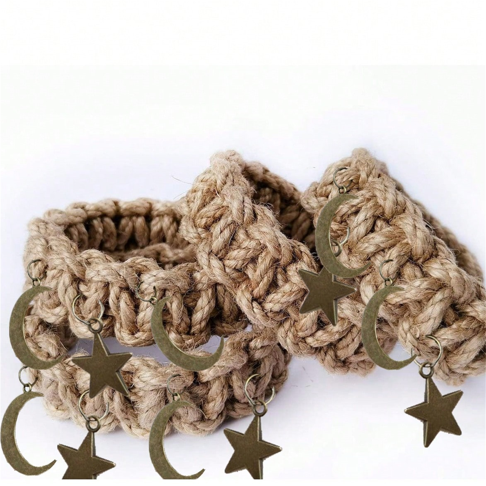 Close-up detail of Star & Moon Curtain Tiebacks
