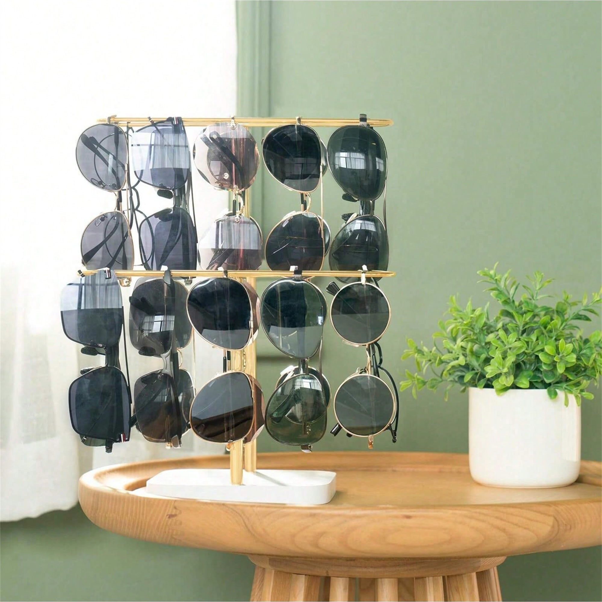 Sunglasses Organizer Display Stand styled for a home or retail display