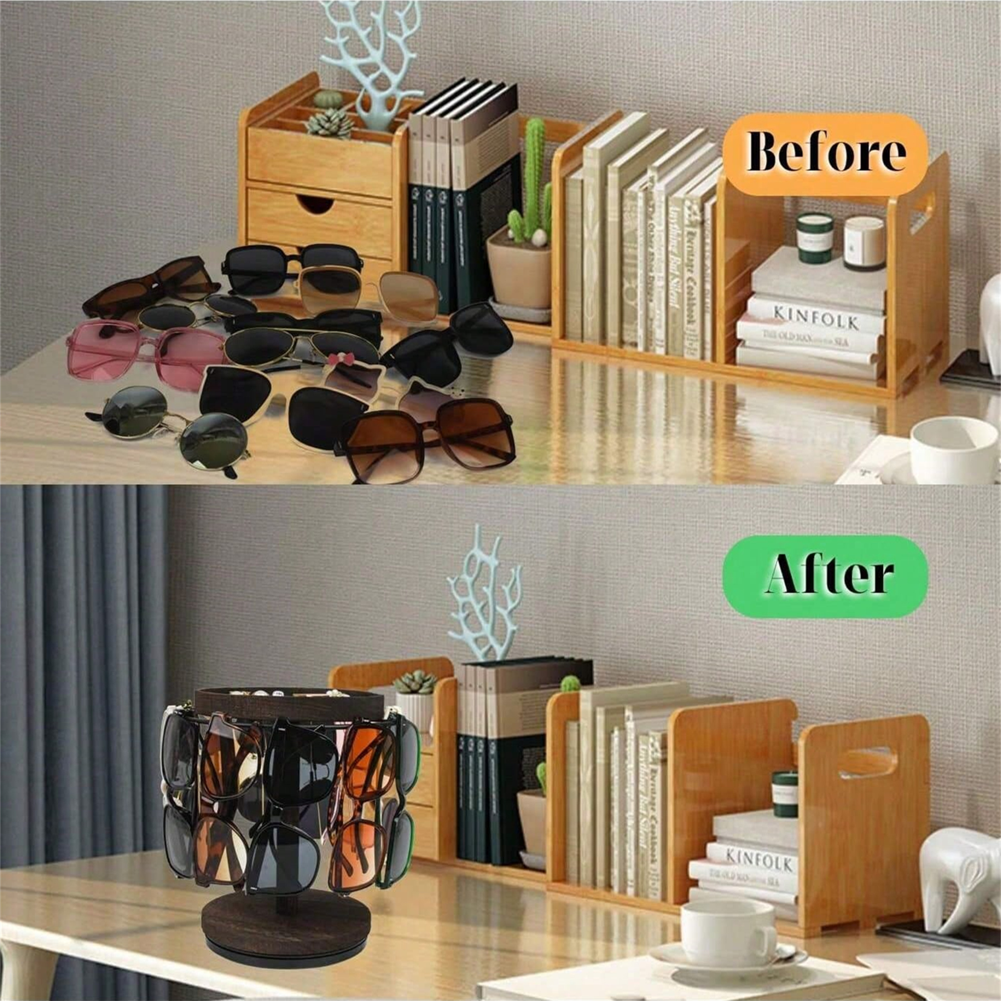 360° Rotating Eyeglass Holder Stand styled for a home or retail display