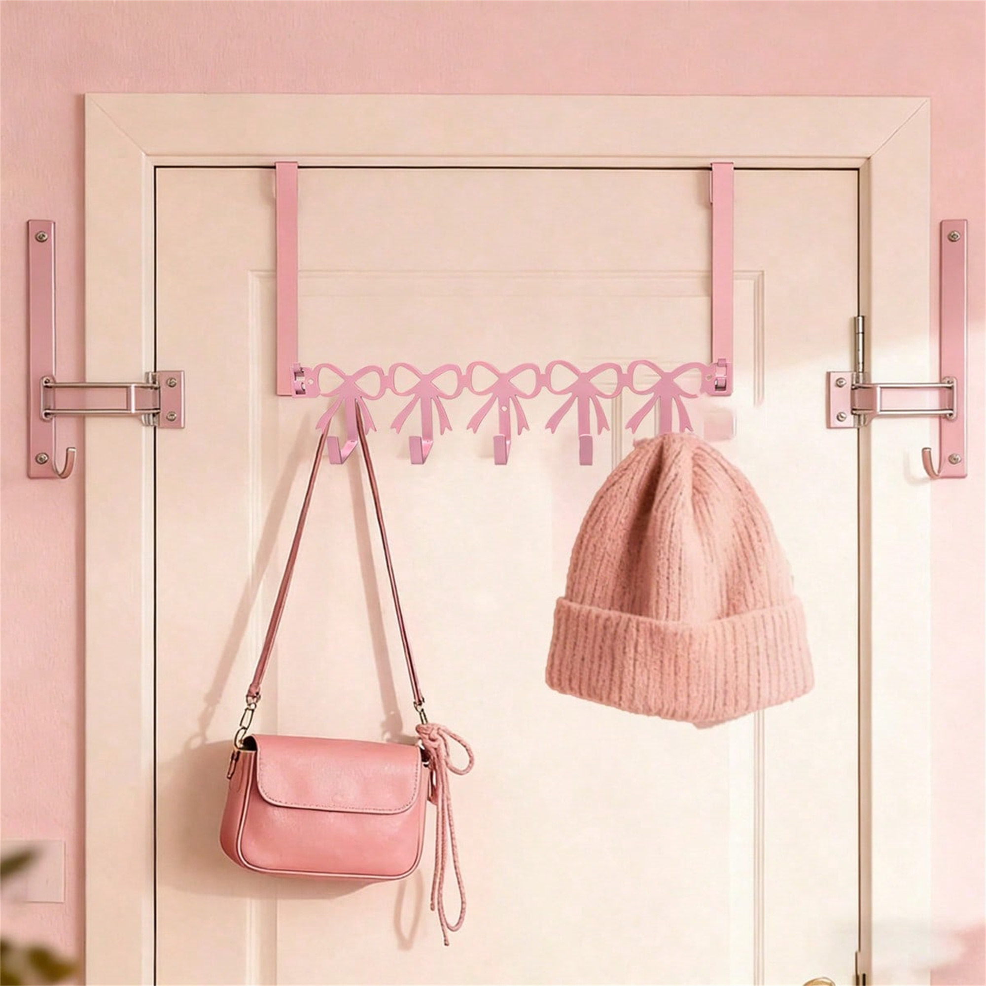 Pink Bow Over-the-Door Hook Rack - Image 2