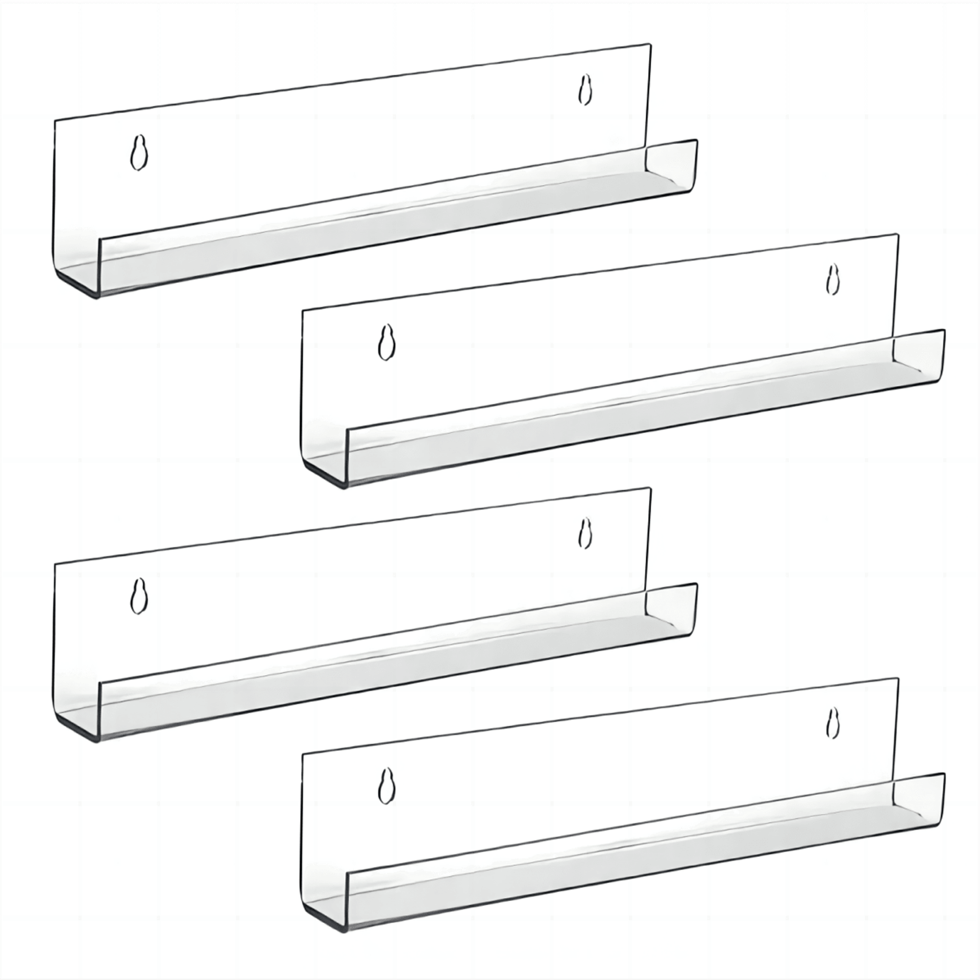 Clear acrylic wall-mount vinyl record and album display holder
