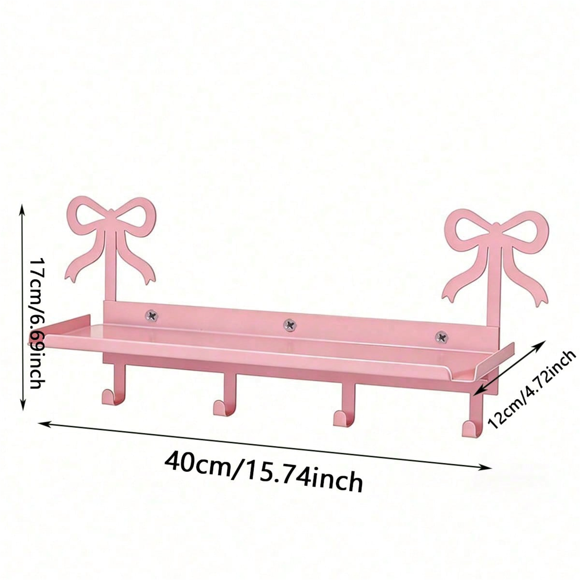 Pink Bow Wall-Mounted Entryway Shelf - Image 4